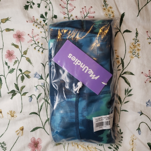 MeUndies MoveMe Side Pocket Legging in Teal Tie Dye, Size L & XL, High Waist,NWT - Picture 2 of 12